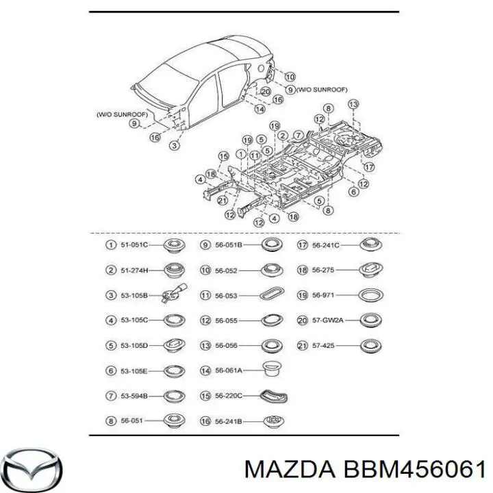 Wkładka dna nadwozia Mazda 3 sedana (BM, BN) (2013 - 2019) cena, od 3,15 USD