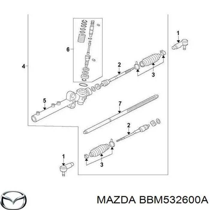 BBM532600A Mazda Pompa wspomagania hydraulicznego kierownicy