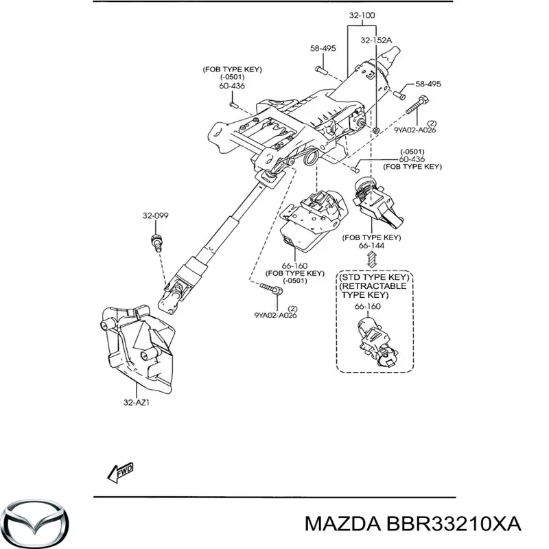 Kolumna (wał) kierownicza (kierownicy) do Mazda 3  BL