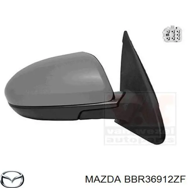 Do koszyka BBR36912ZF Mazda Lusterko wsteczne prawe