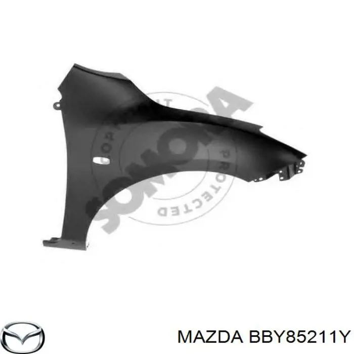 Błotnik przedni prawy Mazda BBY85211Y cena, od 70,82 USD