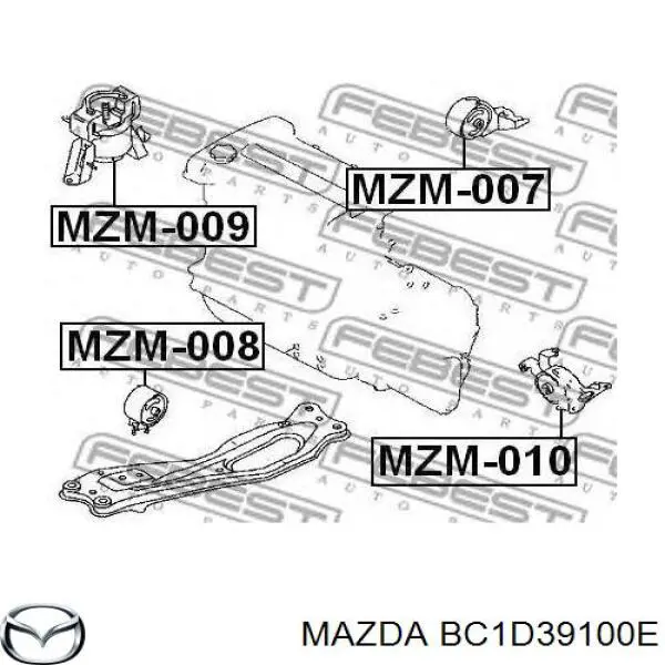 Do koszyka Poduszka (podpora) silnika lewa Mazda 323 C V BA