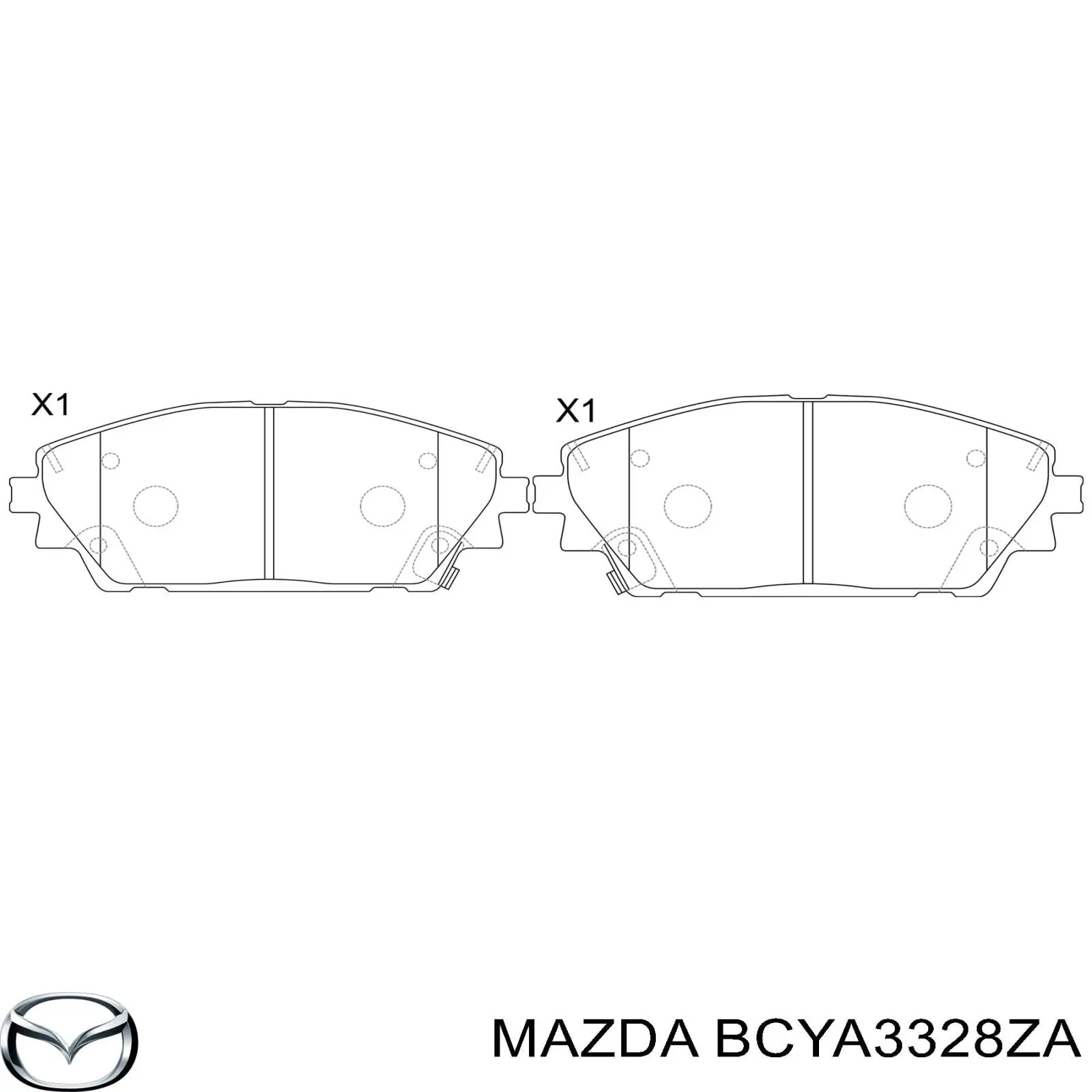 Klocki hamulcowe przednie tarczowe Mazda BDYG3328Z cena, od 31,81 USD