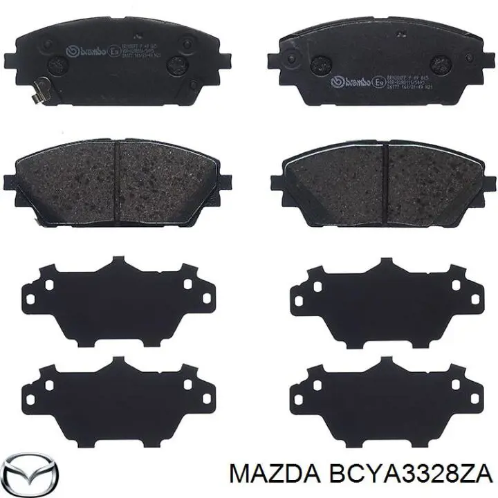 Do koszyka BDYG3328Z Mazda Klocki hamulcowe przednie tarczowe