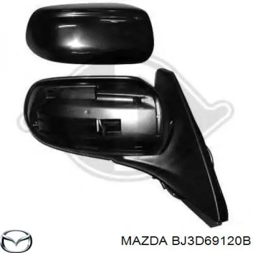 Do koszyka BJ3D69120B Mazda Lusterko wsteczne prawe
