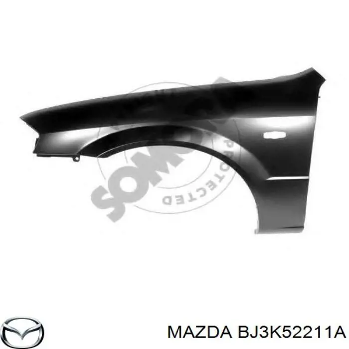 Błotnik przedni lewy Mazda BJ3K52211A cena, od 222,68 USD