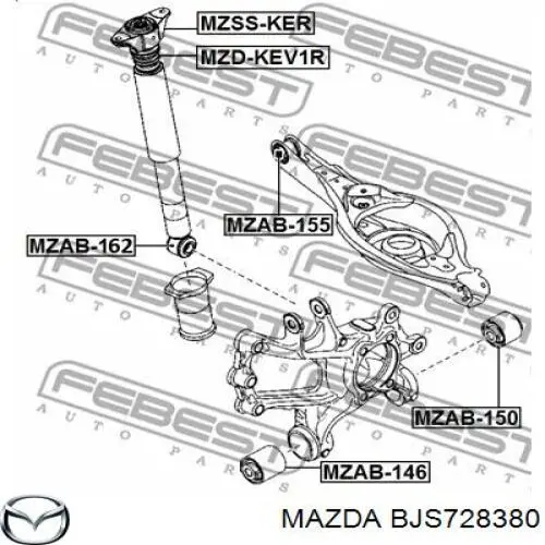 BJS728380 Mazda poduszka amortyzatora tylnego