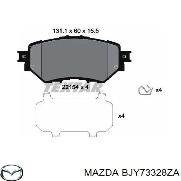 BJY73328ZA Mazda Klocki hamulcowe przednie tarczowe