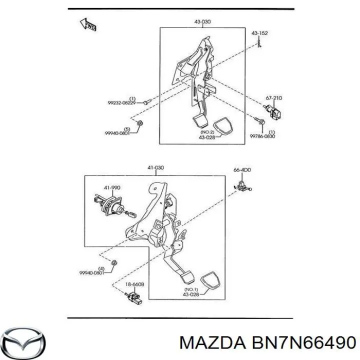 BN7N66490 Mazda Czujnik włącznika świała stop