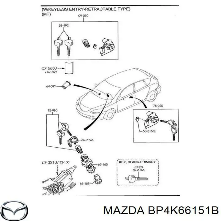 Kostka stacyjki zapłonowej do Mazda 5 I CR