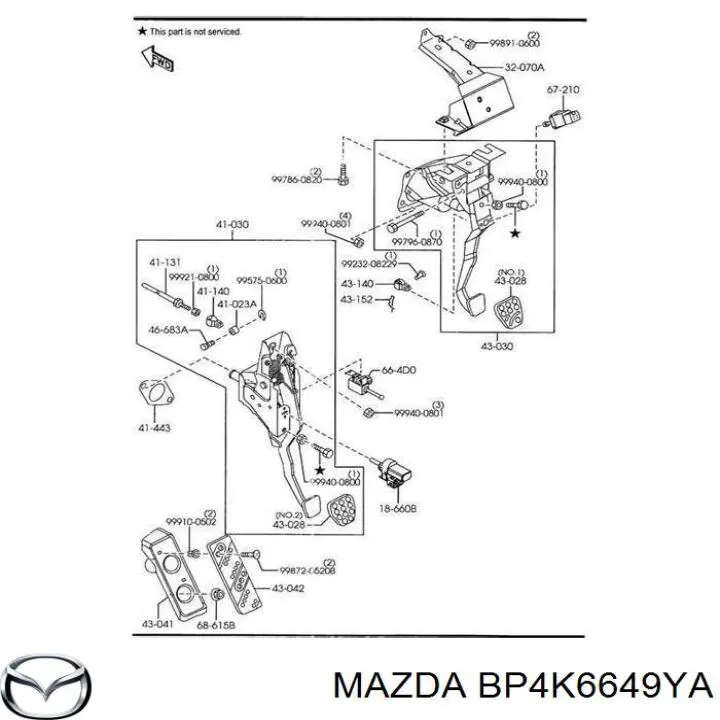 Czujnik włączania sprzęgła Mazda BP4K6649YA cena, od 43,61 USD