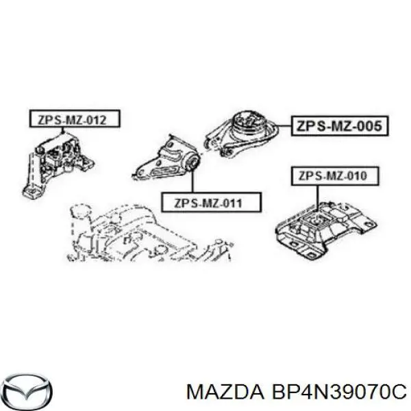 Do koszyka BP4N39070C Mazda Poduszka (podpora) silnika lewa górna