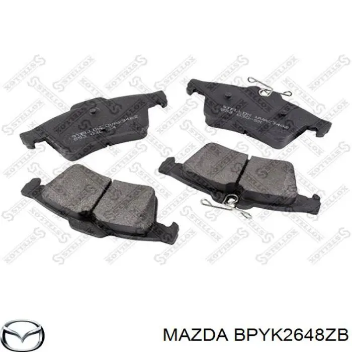Okładziny (klocki) do hamulców tarczowych tylne Mazda BPYK2648ZB cena, od 22,39 USD