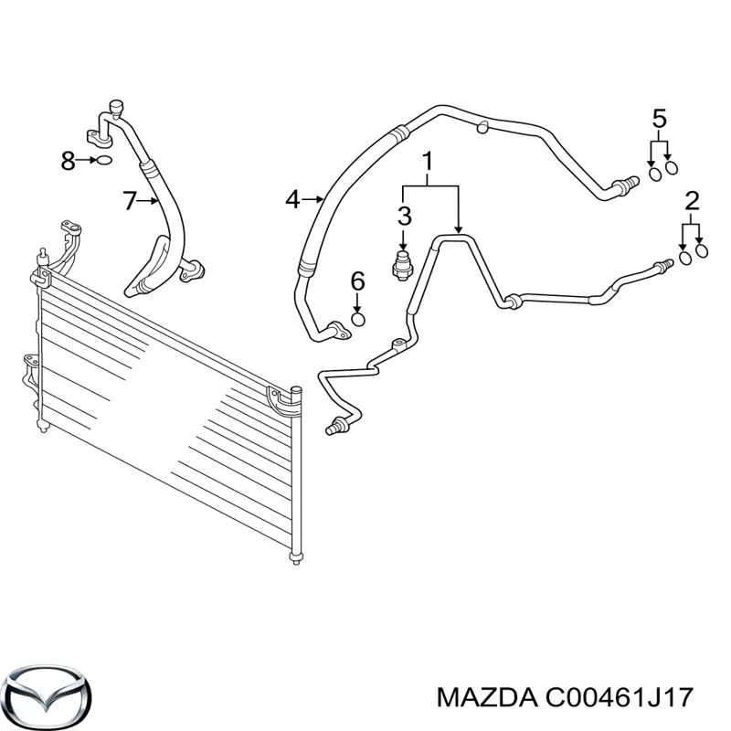 C00461J17 Mazda uszczelka pierścieniowa rury klimatyzacji