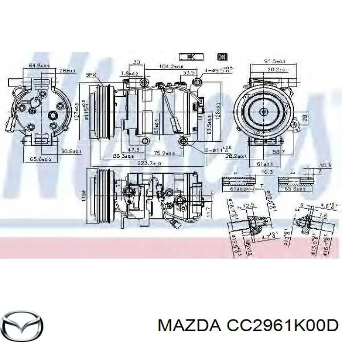 Do koszyka CC2961K00D Mazda Sprężarka klimatyzacji