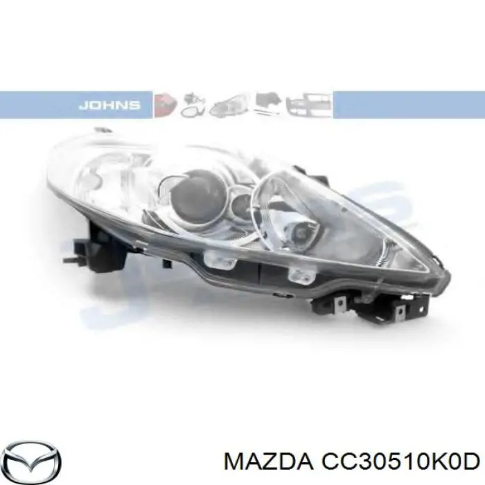 Reflektor prawy Mazda CC30510K0D cena, od 110,67 USD