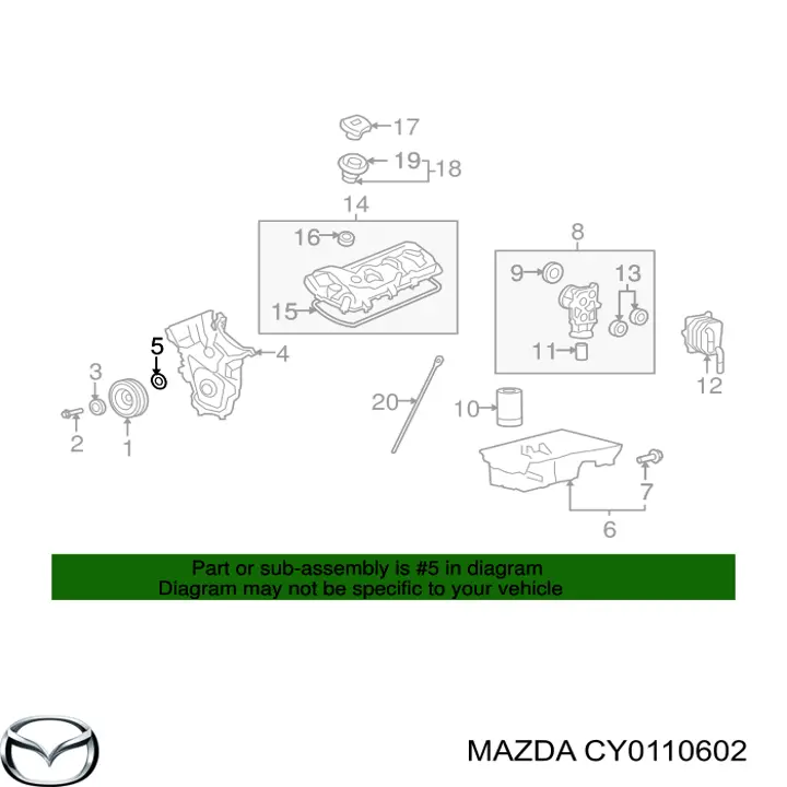 Uszczelniacz wału korbowego przedni Mazda CY0110602 cena, od 15,39 USD