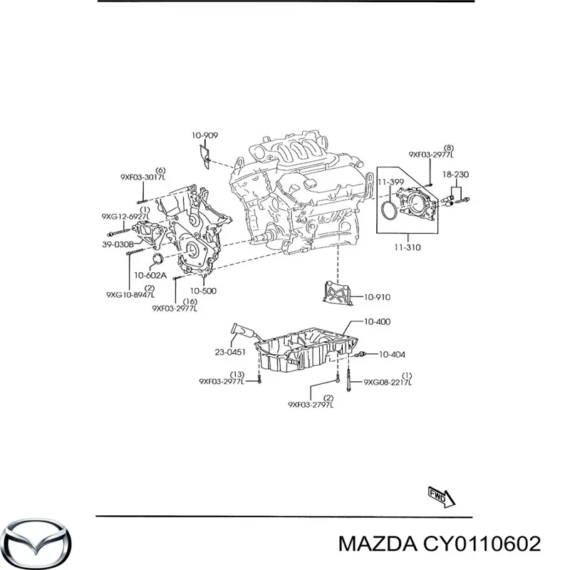 CY0110602 Mazda Uszczelniacz wału korbowego przedni
