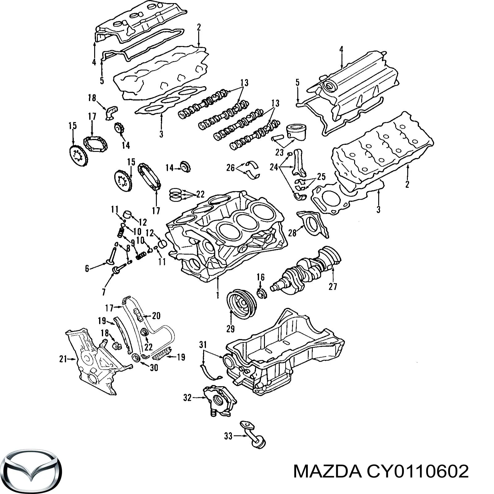 Uszczelniacz wału korbowego przedni Mazda CY0110602