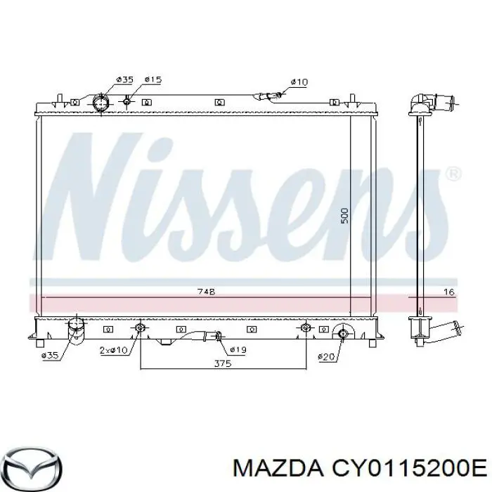 Do koszyka CY0115200E Mazda Chłodnica silnika