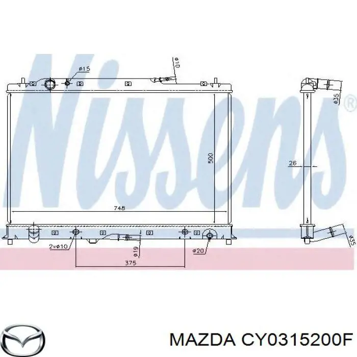 Chłodnica silnika Mazda CY0315200F cena, od 242,33 USD