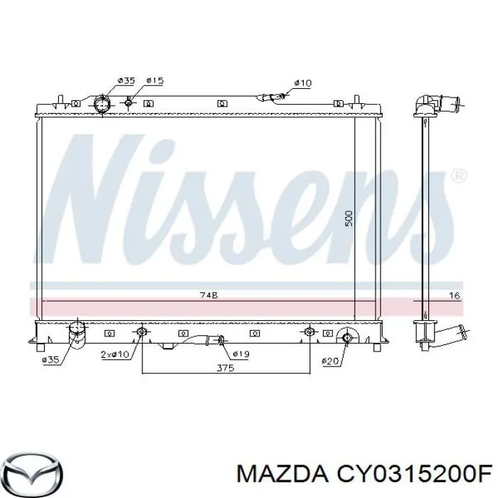 Chłodnica silnika CY0315200F Mazda