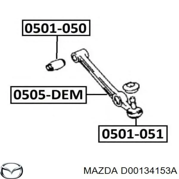 Silentblock przedniego wahacza dolnego D00134153A Mazda