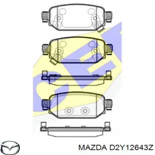 Okładziny (klocki) do hamulców tarczowych tylne Mazda D2Y12643Z cena, od 27,73 USD