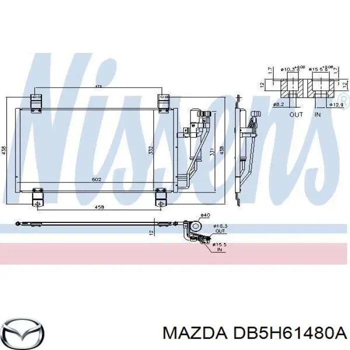 DB5H61480A Mazda chłodnica klimatyzacji