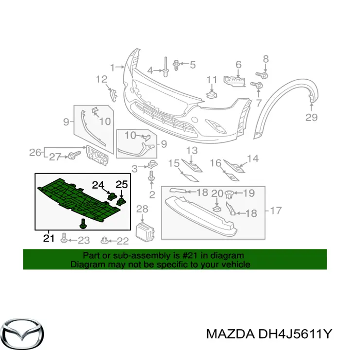 DH4J5611Y Mazda Osłona zderzaka przedniego