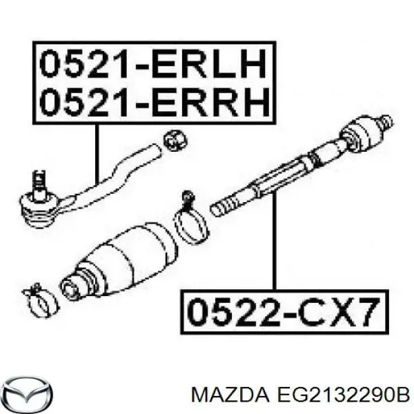 Końcówka drążka kierowniczego zewnętrzna Mazda EG2132290B cena, od 25,28 USD