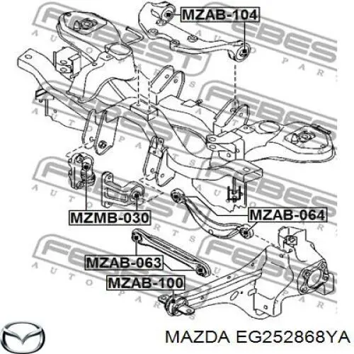 Wspornik (trawers) tylnego reduktora lewy Mazda EG252868YA cena, od 29,85 USD