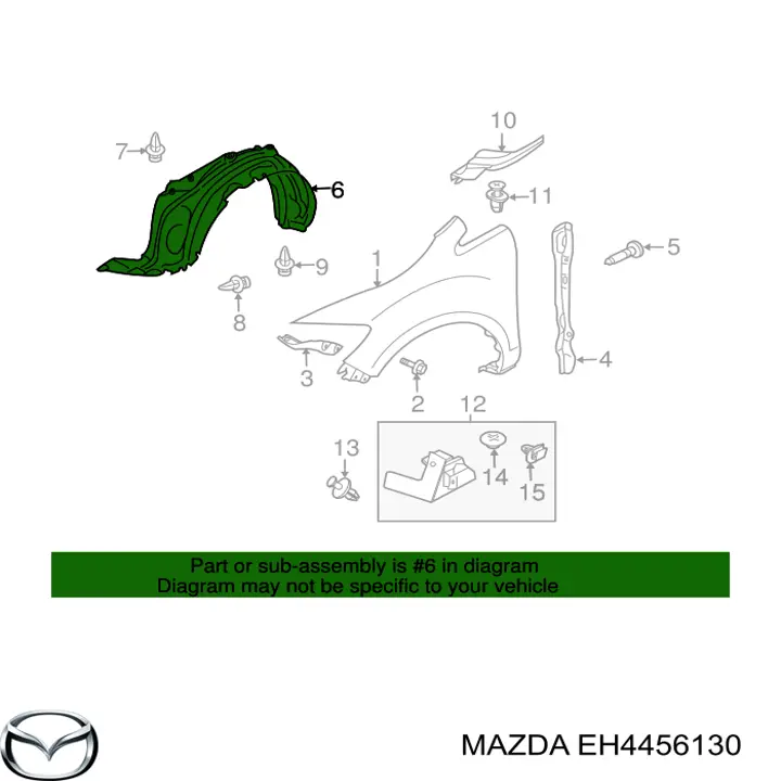 Nadkole błotnika przedniego prawe Mazda CX-7 SUV (ER) (2009 - 2013) cena, od 38,42 USD
