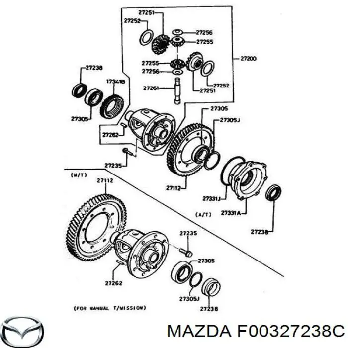 Uszczelniacz półosi mostu przedniego Mazda F00327238C cena, od 5,42 USD