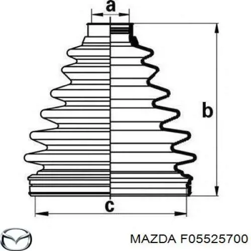 F05525700 Mazda Wał napędowy półosi pośredni