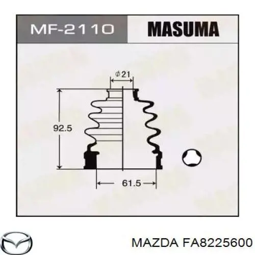 Półoś napędowa przednia lewa Mazda FA8225600 cena, od 168,11 USD