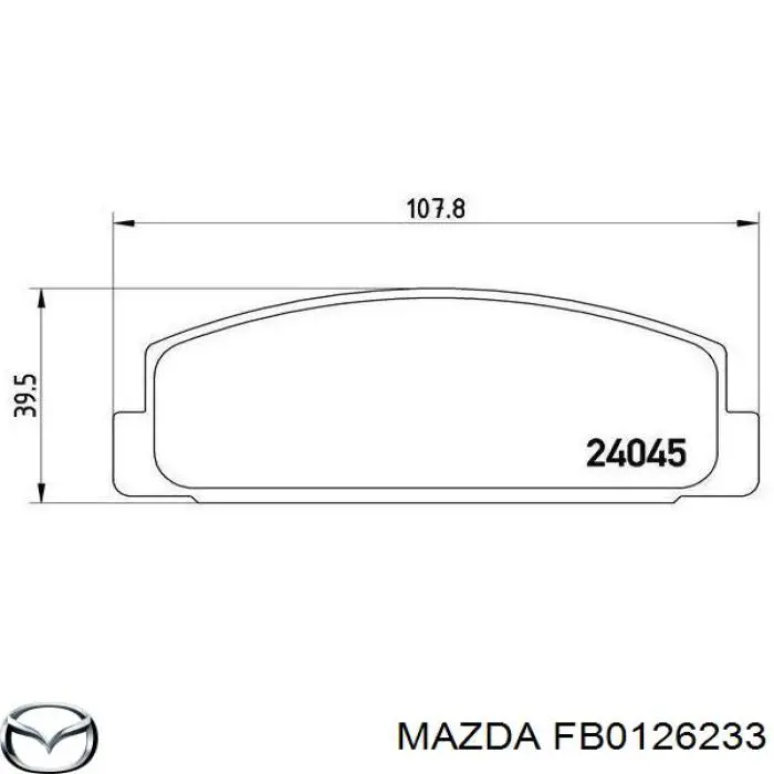 FB0126233 Mazda Okładziny (klocki) do hamulców tarczowych tylne