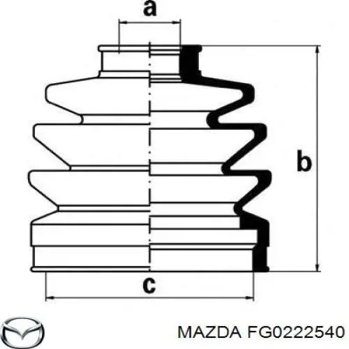 Do koszyka FG0222540 Mazda Osłona przegubu homokinetycznego półosi przedniej wewnętrzny lewy