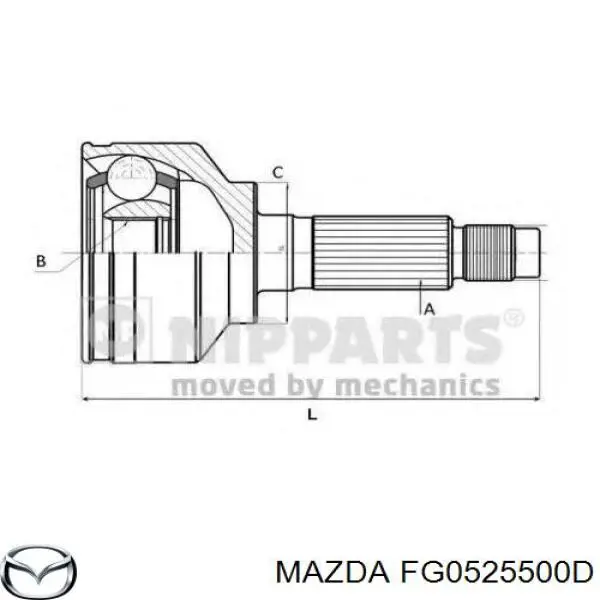 FG0525500D Mazda Półoś napędowa przednia prawa