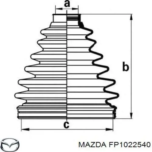 Osłona przegubu homokinetycznego półosi przedniej wewnętrzna Mazda FP1022540 cena, od 37,46 USD