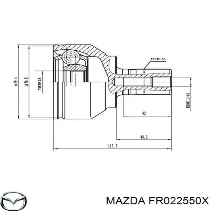 Półoś napędowa przednia prawa Mazda FR022550X cena, od 109,23 USD
