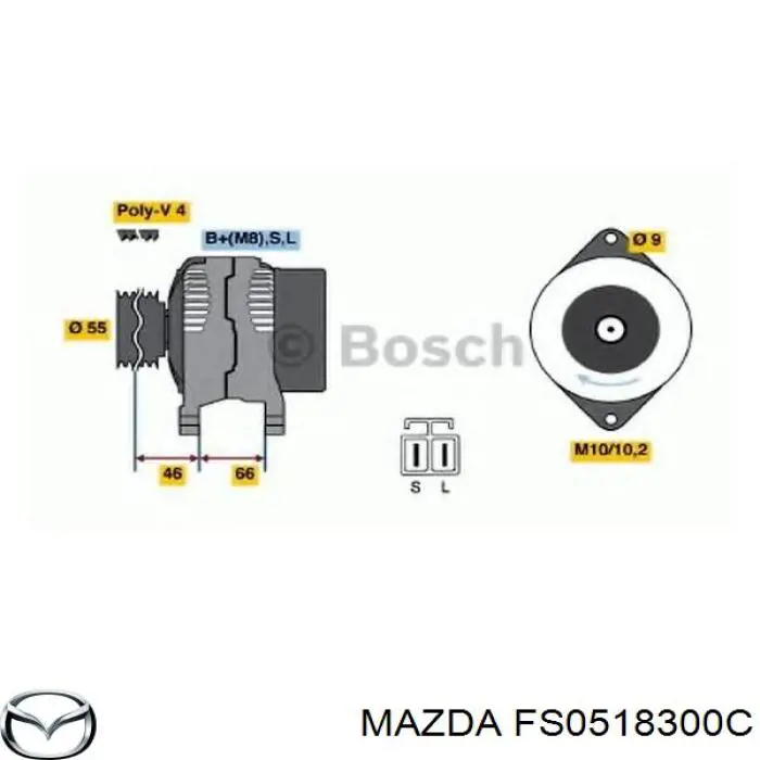 Alternator Mazda FS0518300C cena, od 92,38 USD