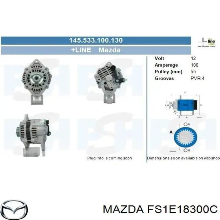 FS1E18300C Mazda Alternator
