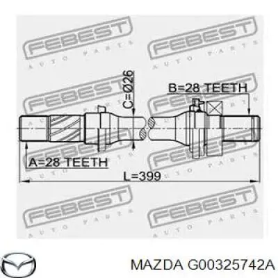 Do koszyka G00325742A Mazda Uszczelniacz łożyska podwieszanego przedniego wała pośredniego