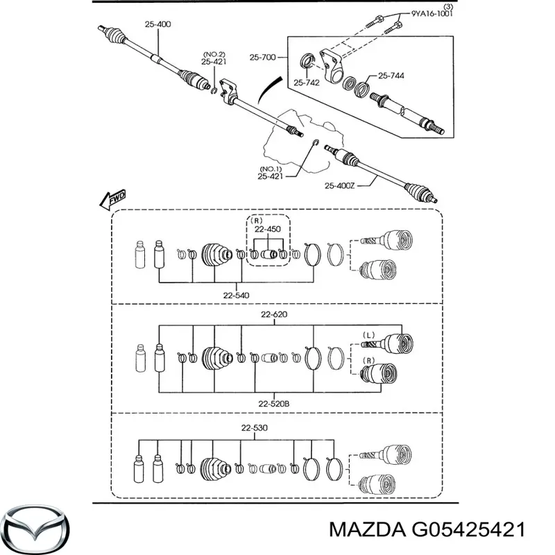 Pierścień zabezpieczający łożysko piasty przedniej Mazda 6 (GJ, GL)