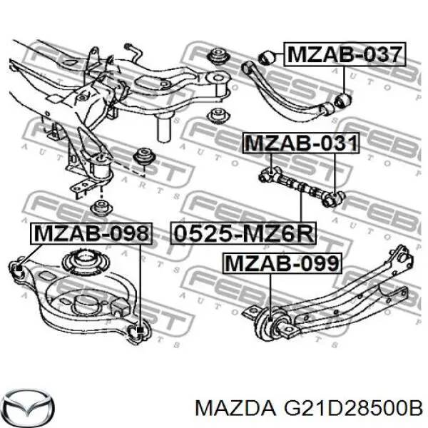 Do koszyka G21D28500B Mazda Drążek poprzeczny zawieszenia tylnego