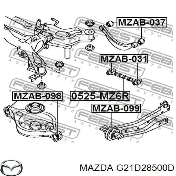Do koszyka G21D28500D Mazda Drążek poprzeczny zawieszenia tylnego