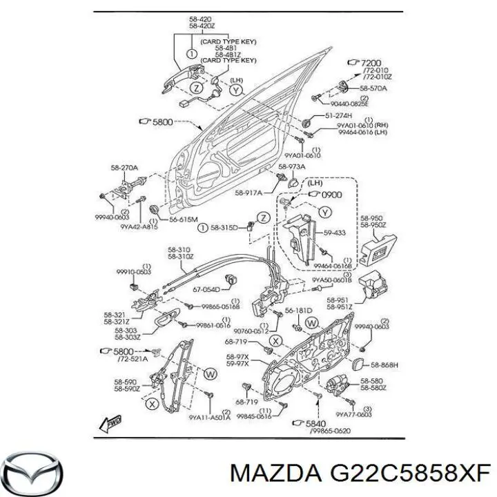 Silniczek podnośnika szyby drzwi tylnych lewych Mazda CX-7 Sport 