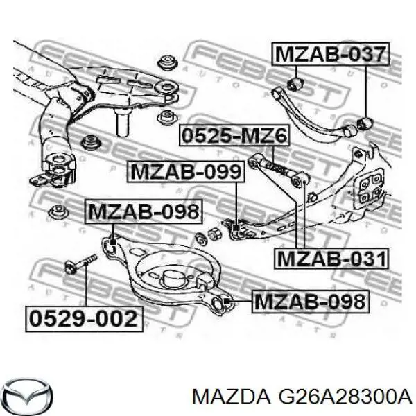 Do koszyka G26A28300A Mazda Wahacz zawieszenia tylnego dolny prawy