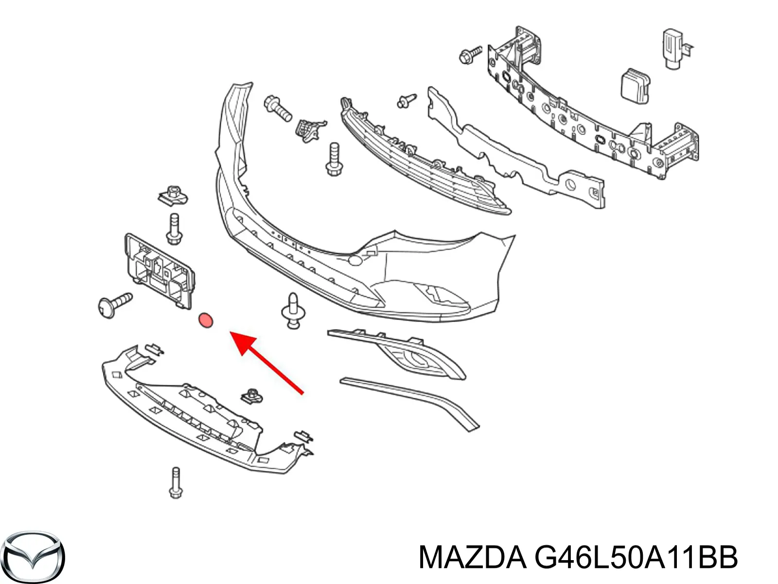 G46L50A11BB Mazda Zaślepka haku holowniczego zderzaka przednia